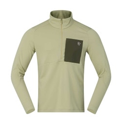 Norrona Femund Warm1 Zip Neck Top Men's in Sage Green